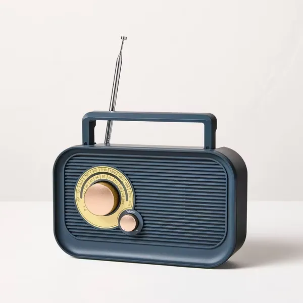 Portable Brass Finish AM/FM Bluetooth Radio - Hearth & Hand with Magnolia